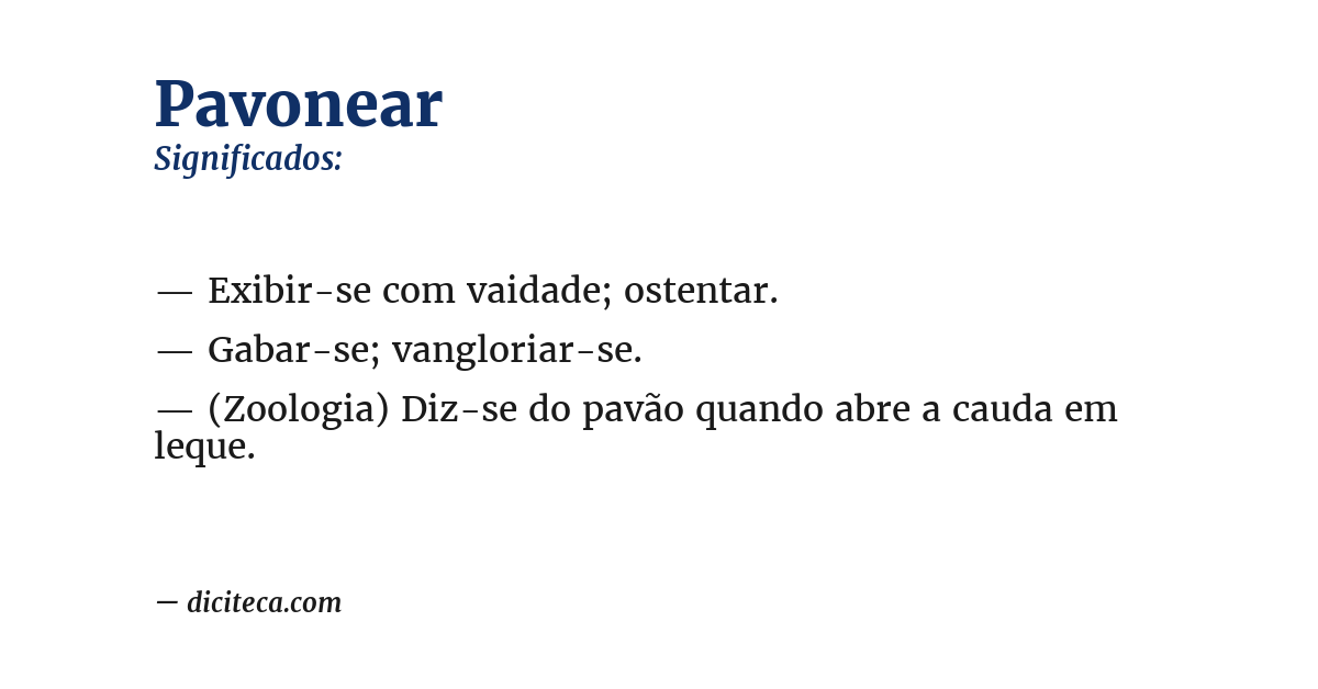 Significado de pavonear