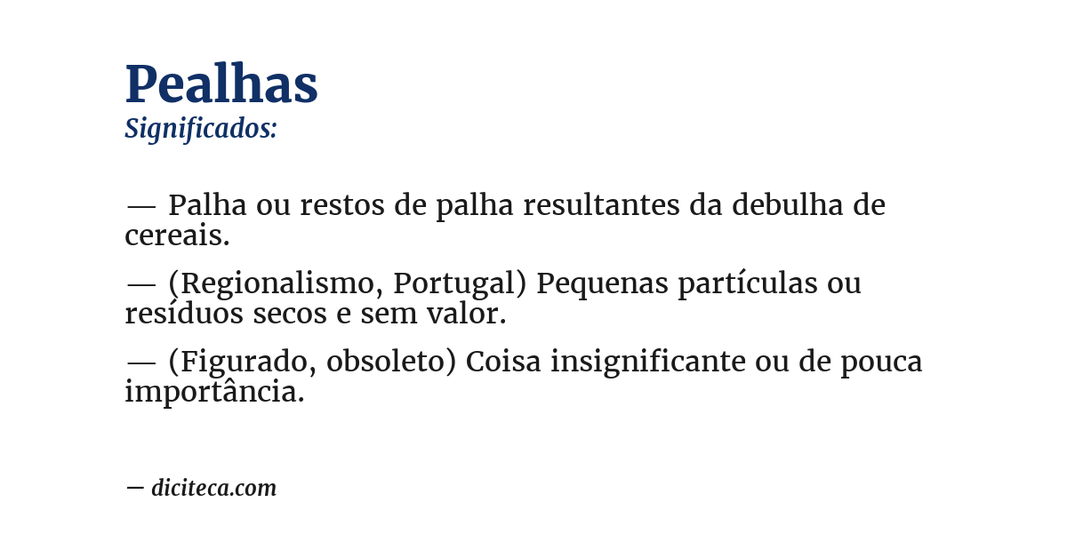 Significado de pealhas