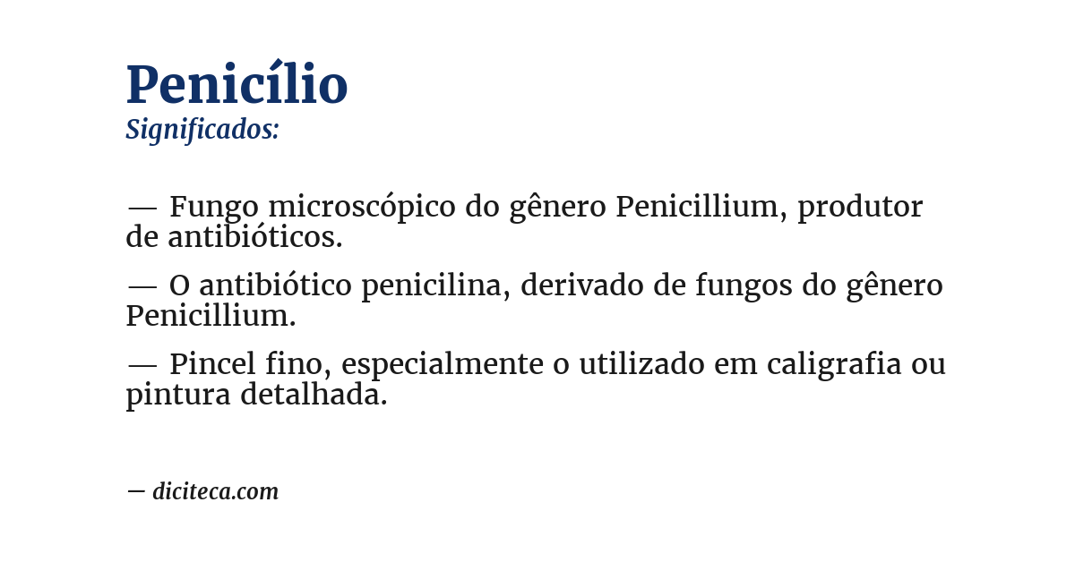 Significado de penicílio