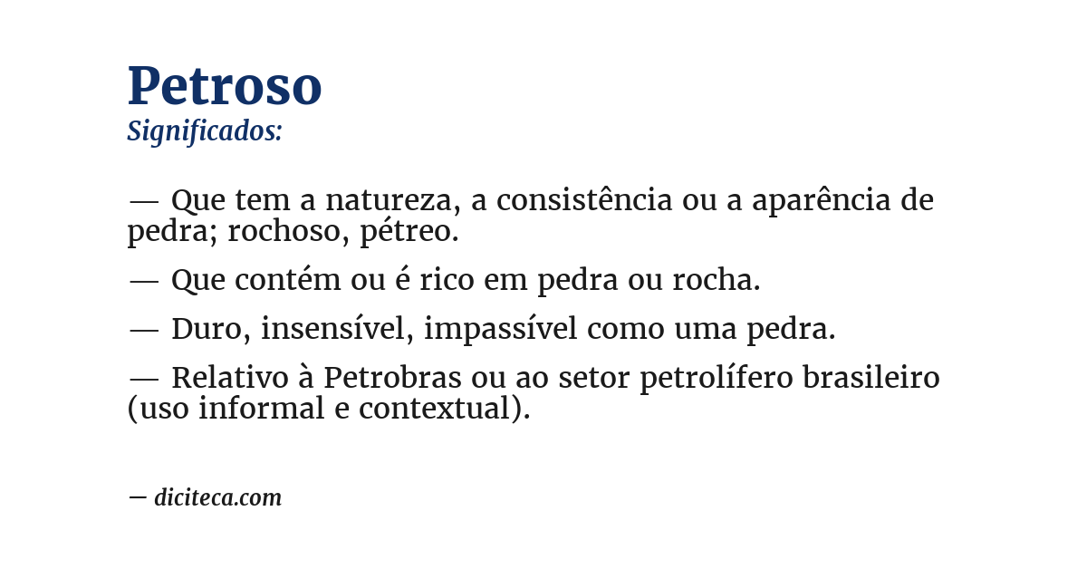 Significado de petroso