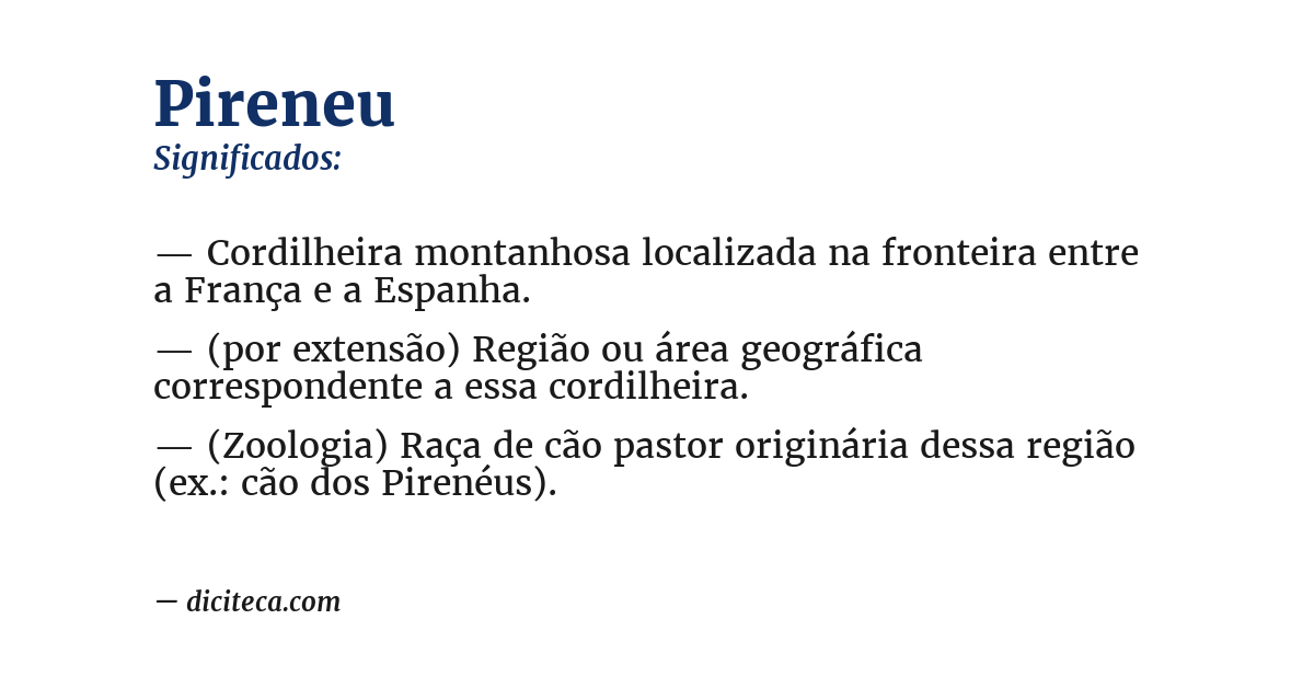 Significado de pireneu