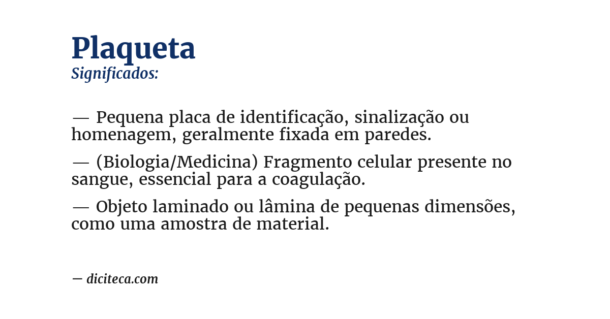 Significado de plaqueta