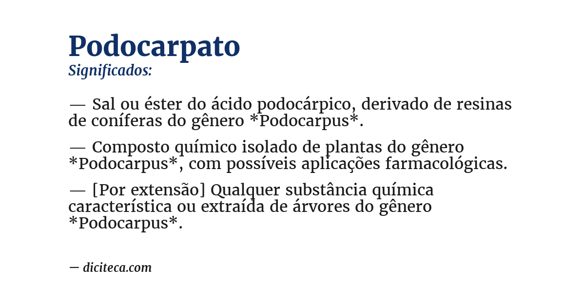 Significado de podocarpato