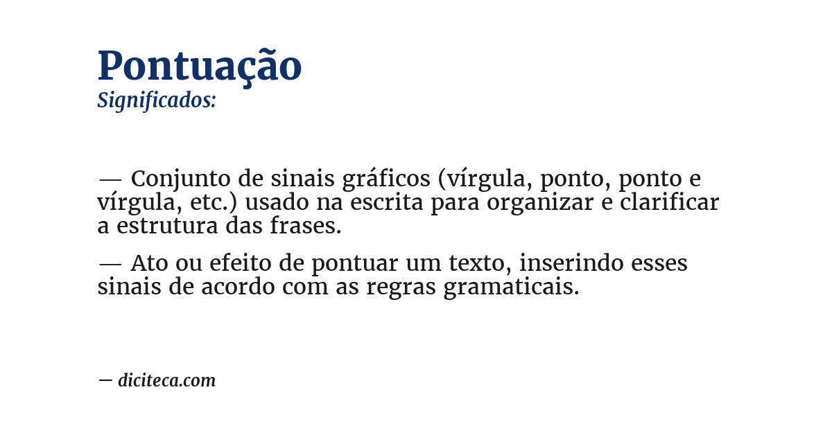Significado de pontuação