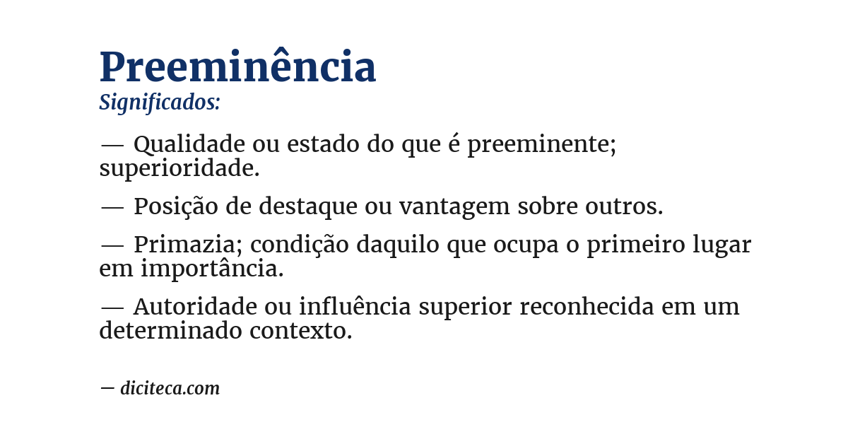 Significado de preeminência