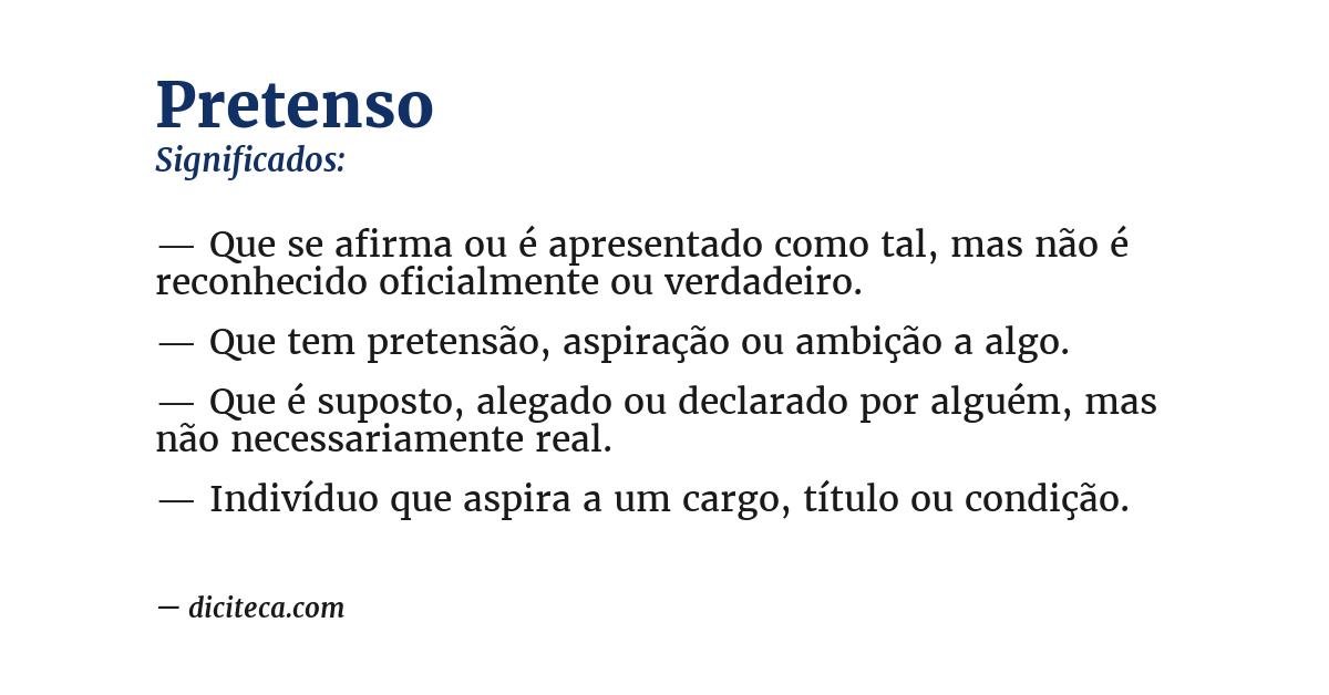 Significado de pretenso