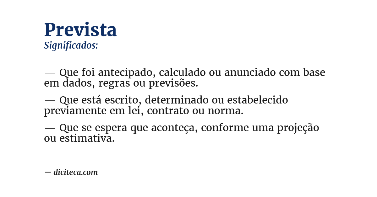 Significado de prevista