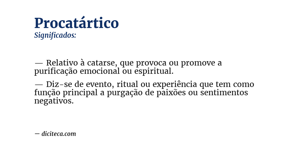 Significado de procatártico