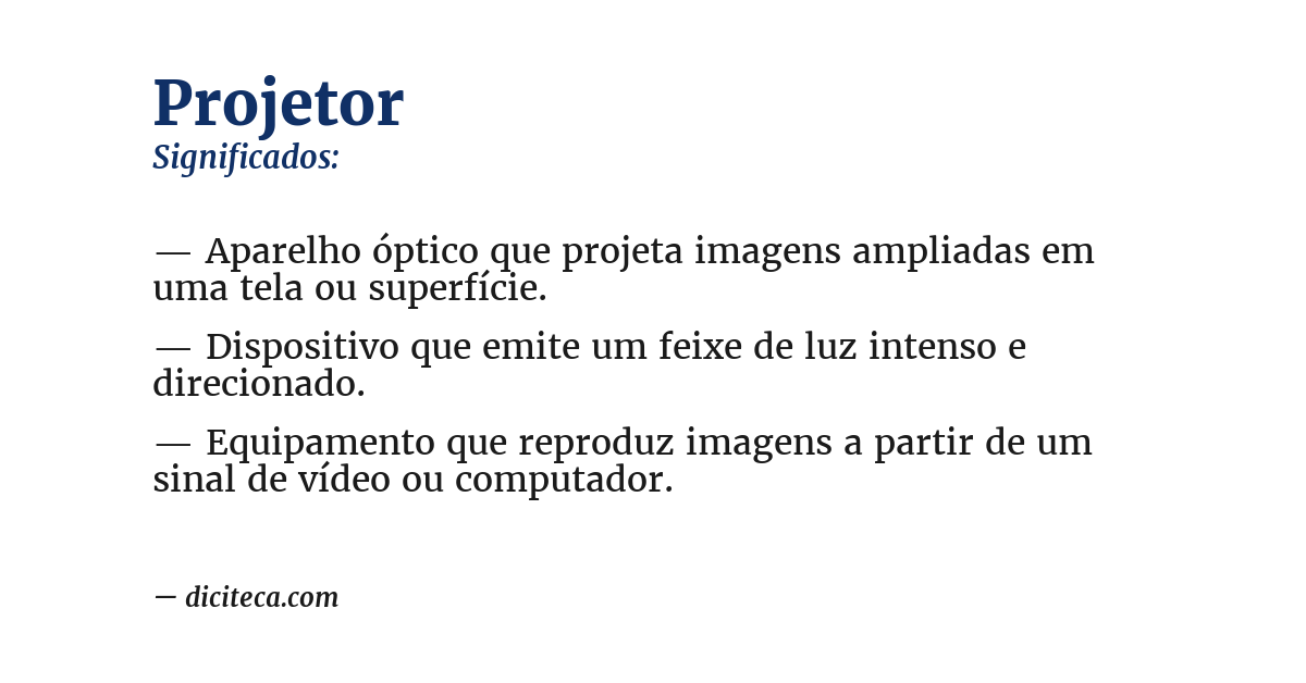 Significado de projetor