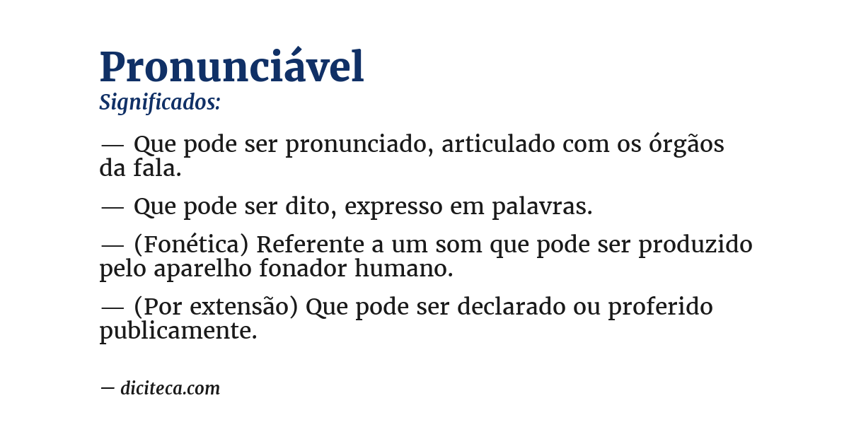 Significado de pronunciável