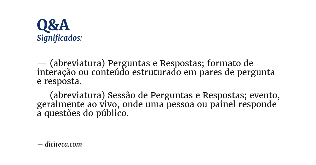 Significado de q&amp;a