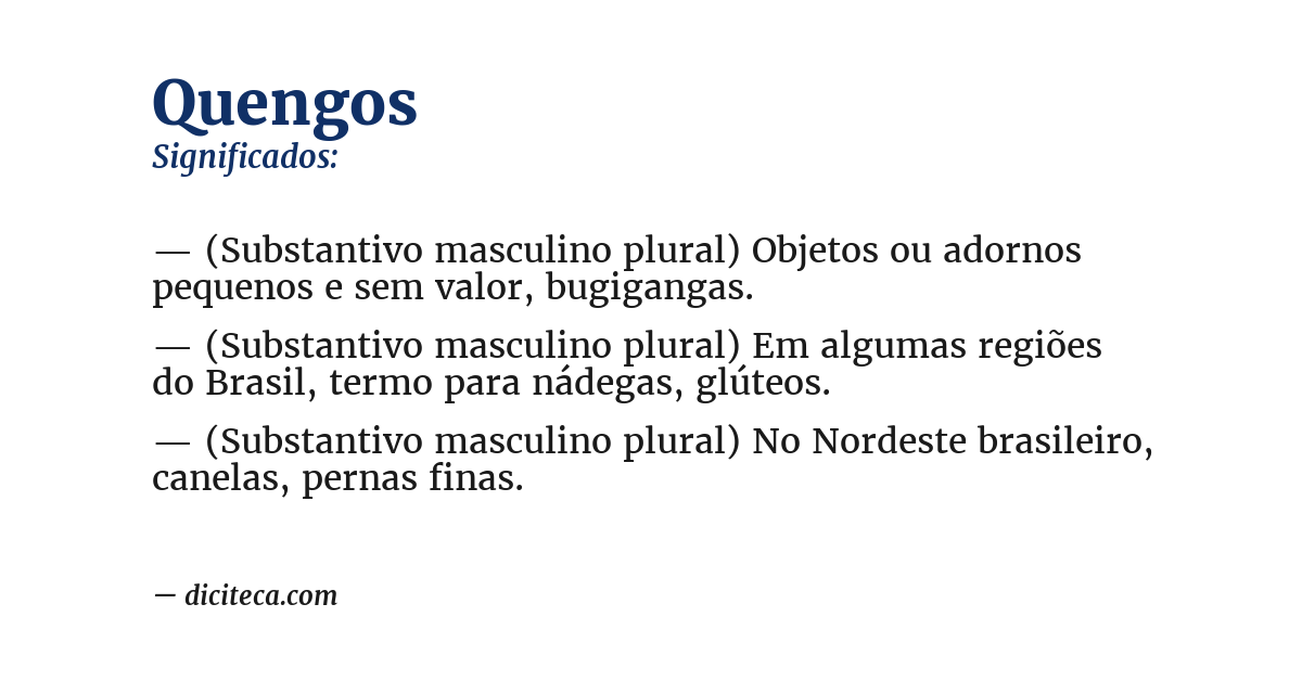 Significado de quengos