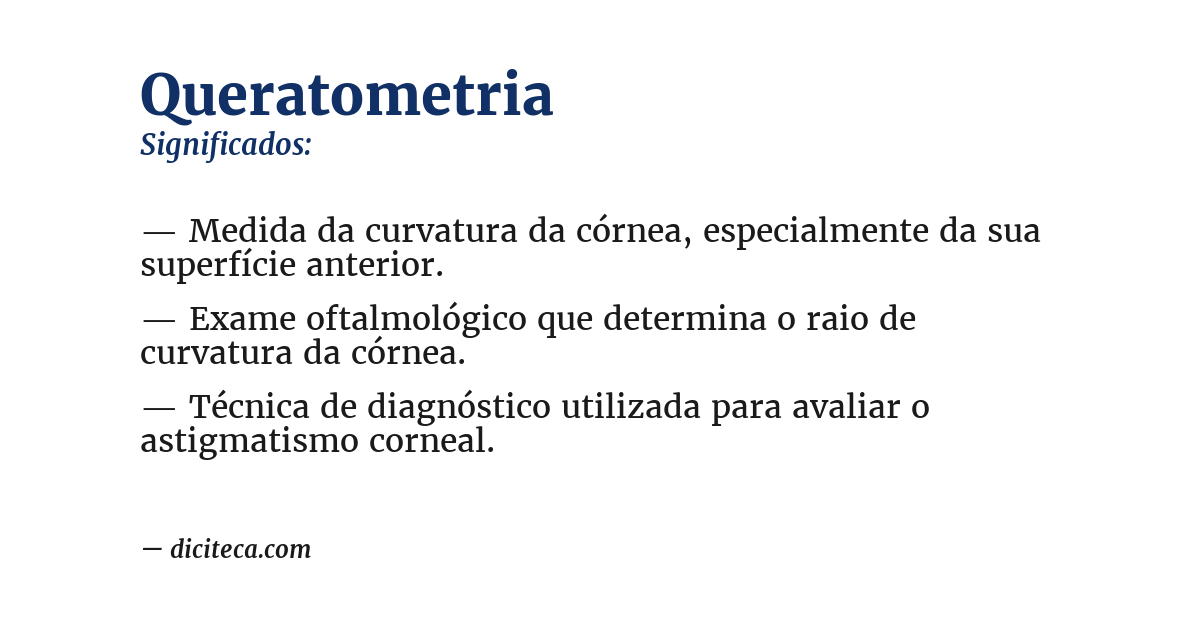Significado de queratometria