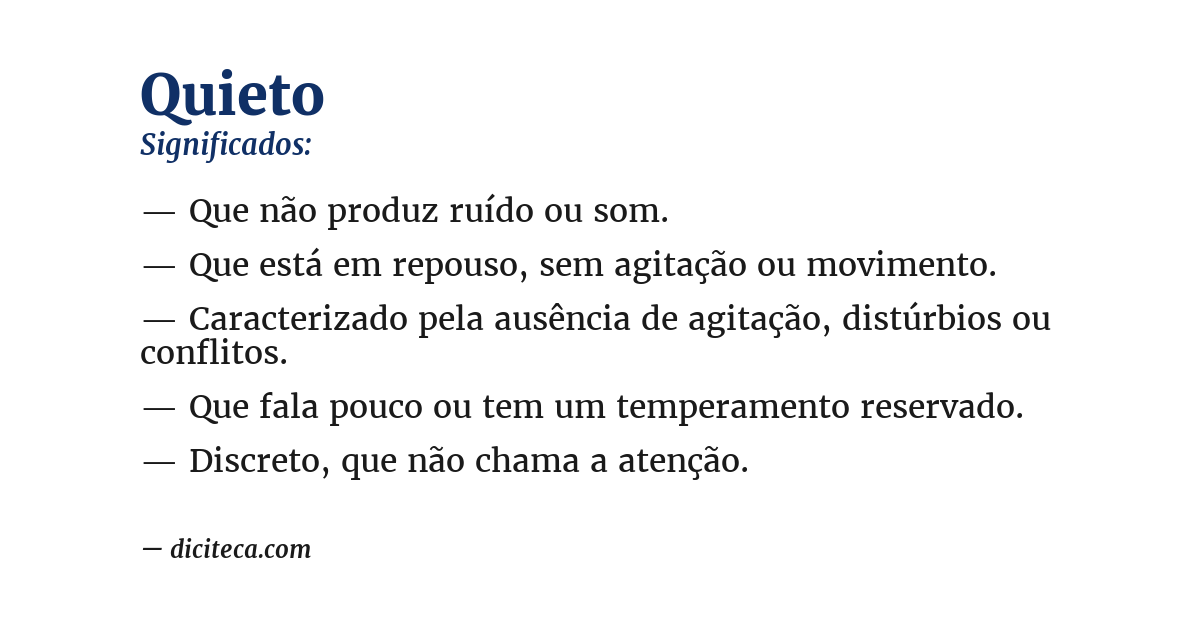 Significado de quieto