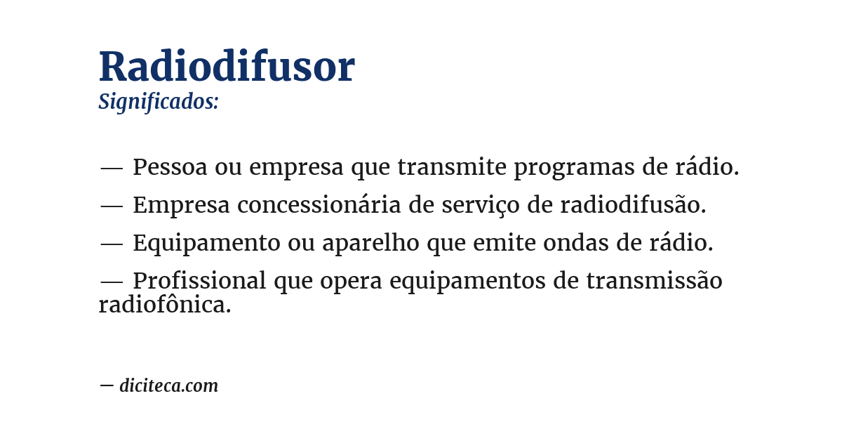 Significado de radiodifusor
