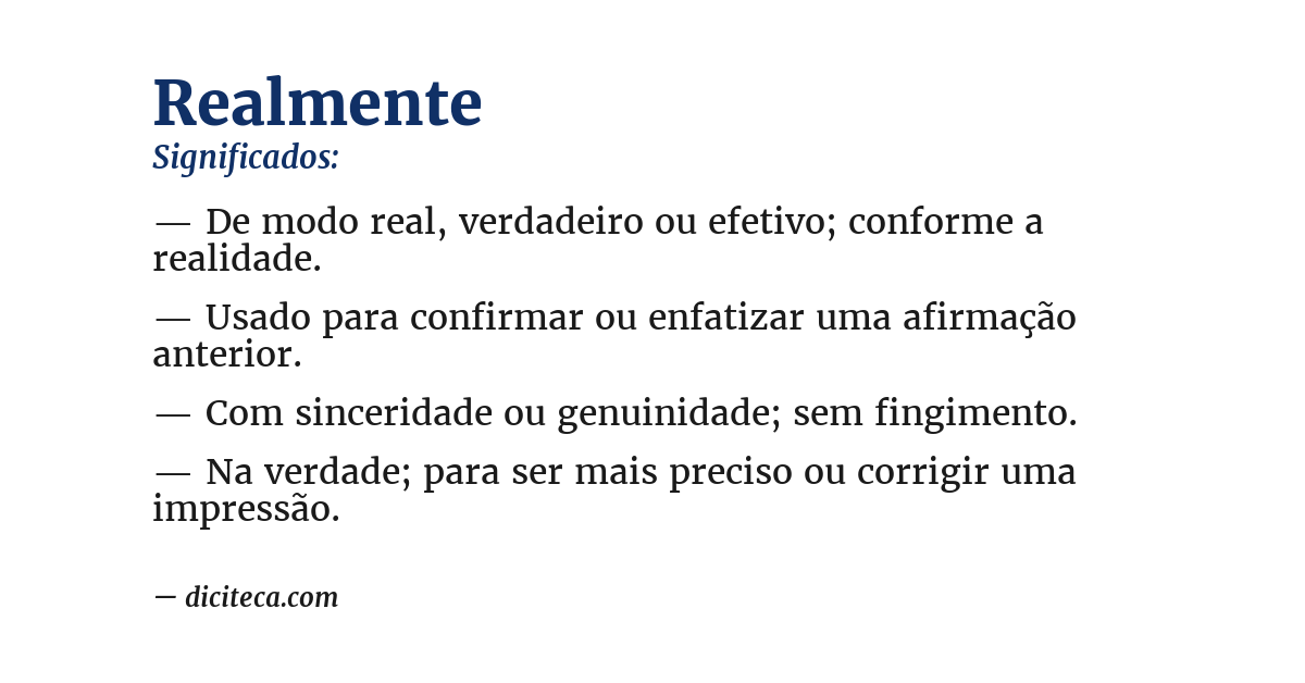 Significado de realmente