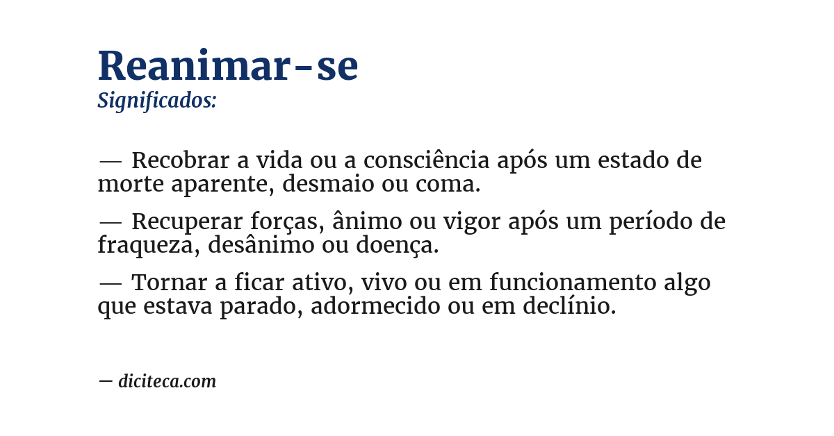 Significado de reanimar-se