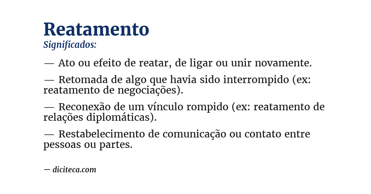 Significado de reatamento