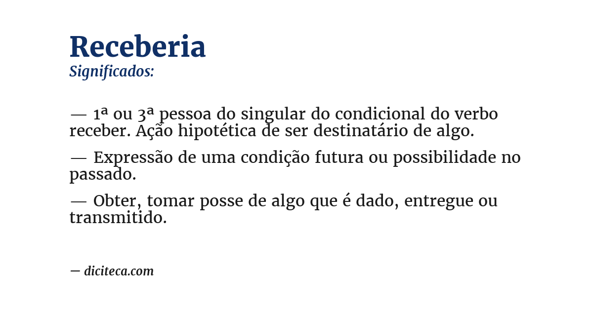 Significado de receberia