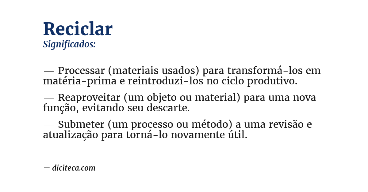 Significado de reciclar