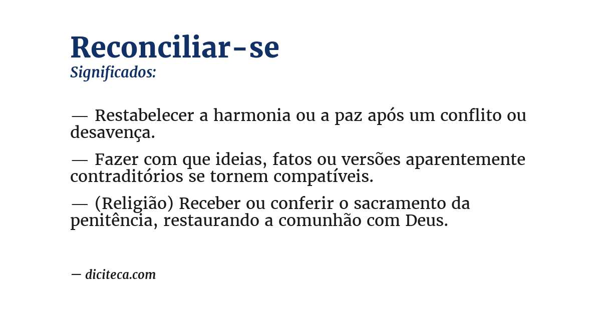 Significado de reconciliar-se