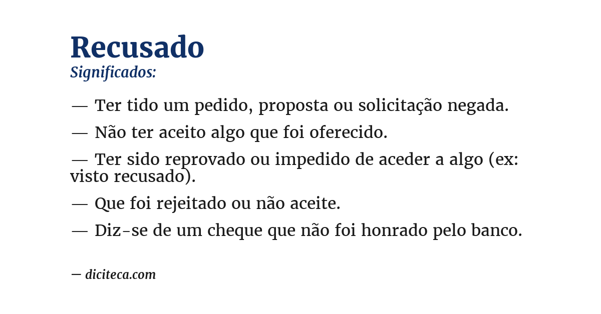 Significado de recusado