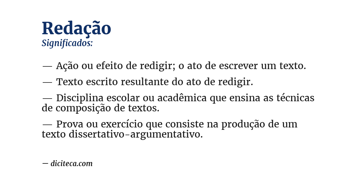 Significado de redação