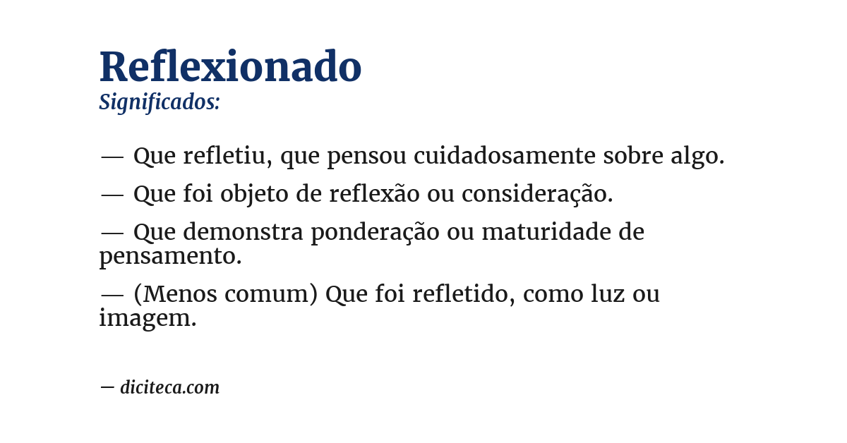 Significado de reflexionado