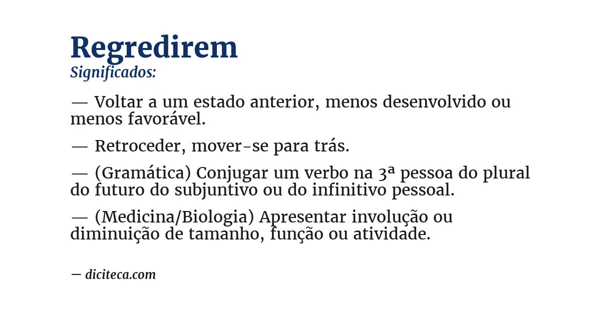 Significado de regredirem
