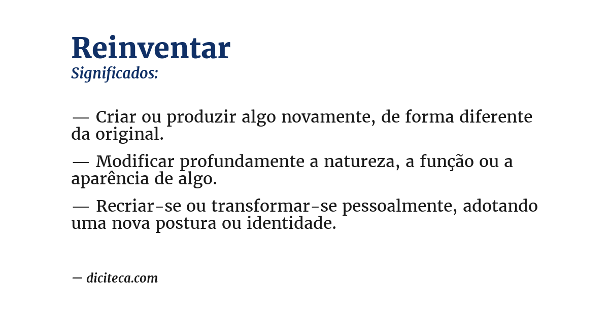 Significado de reinventar