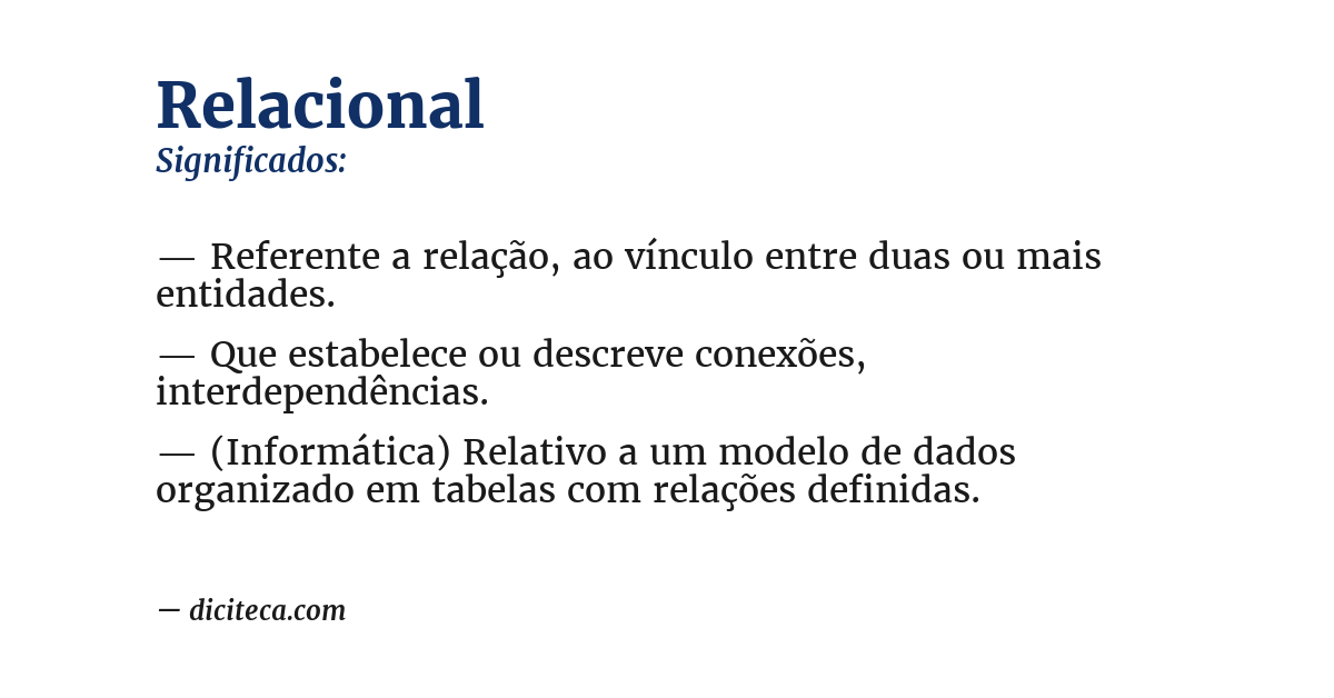 Significado de relacional