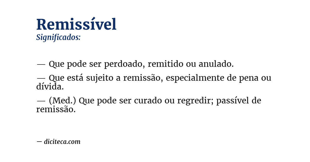 Significado de remissível