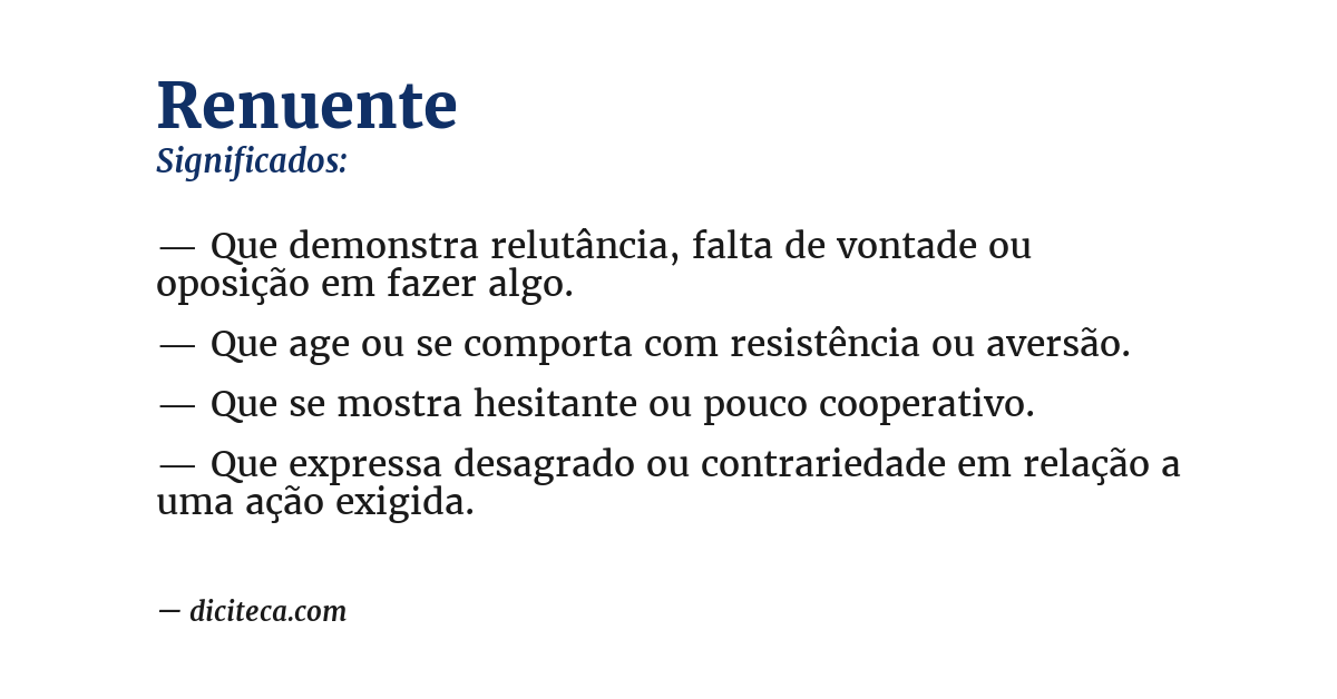 Significado de renuente