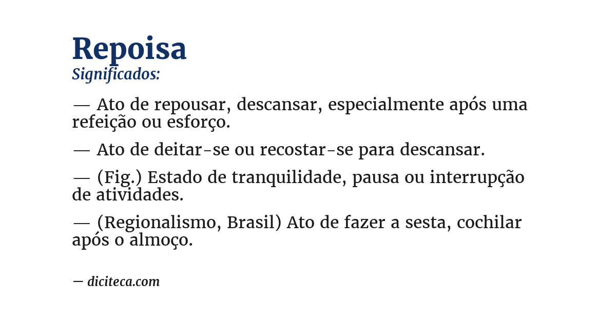 Significado de repoisa