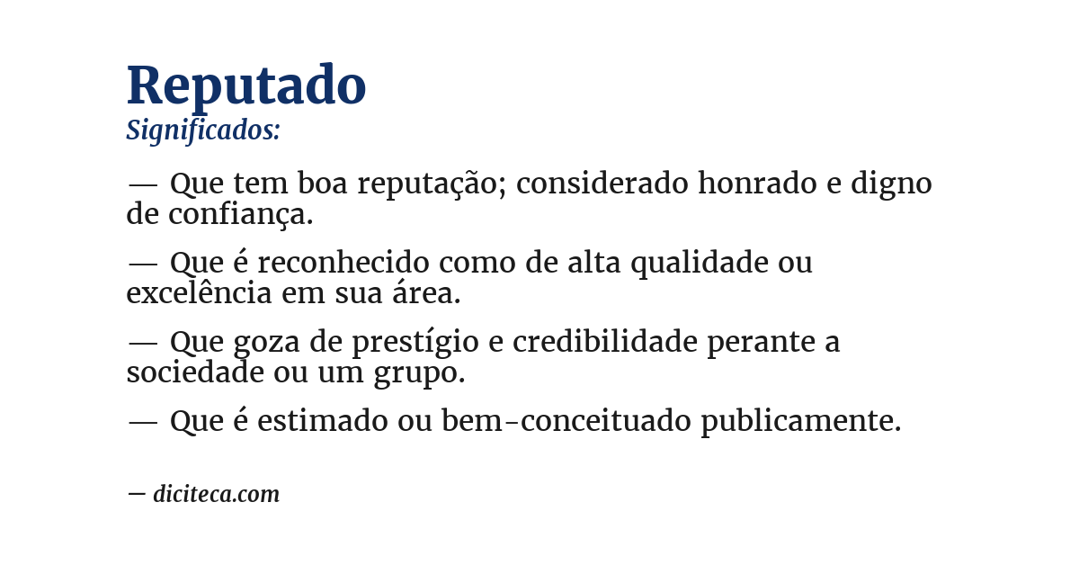 Significado de reputado