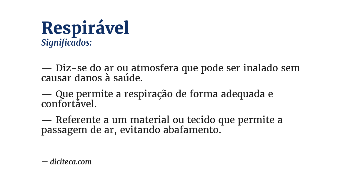 Significado de respirável