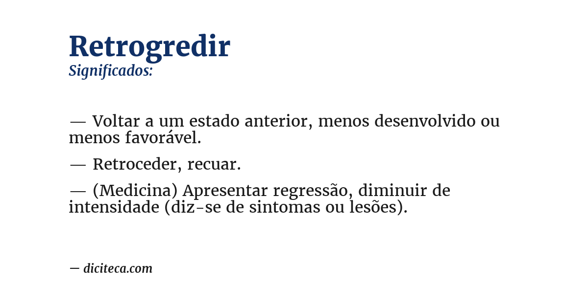 Significado de retrogredir