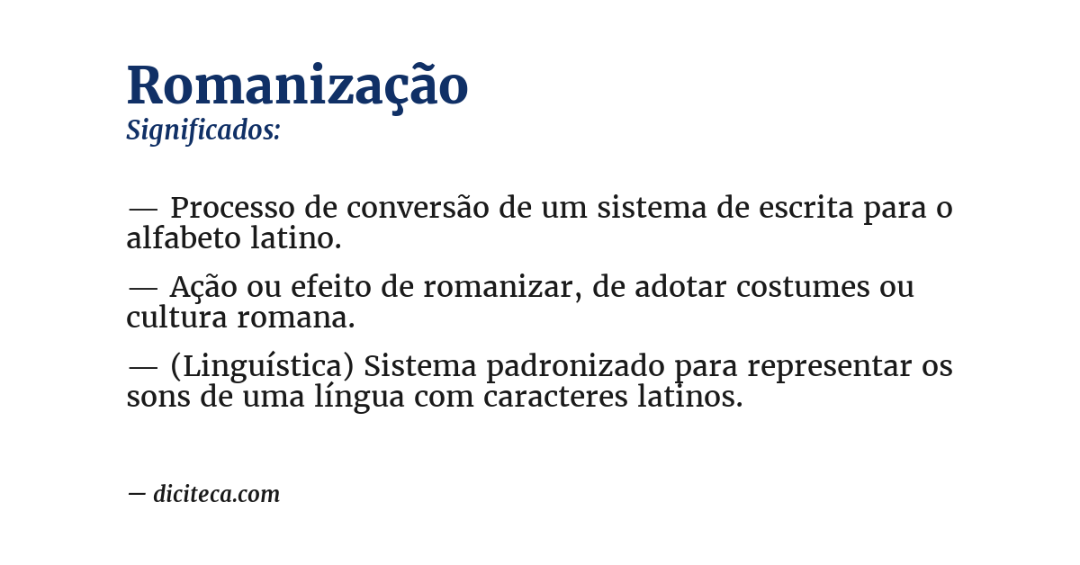 Significado de romanização