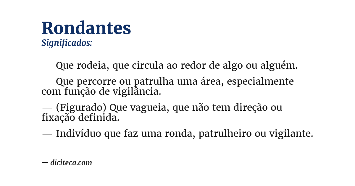 Significado de rondantes