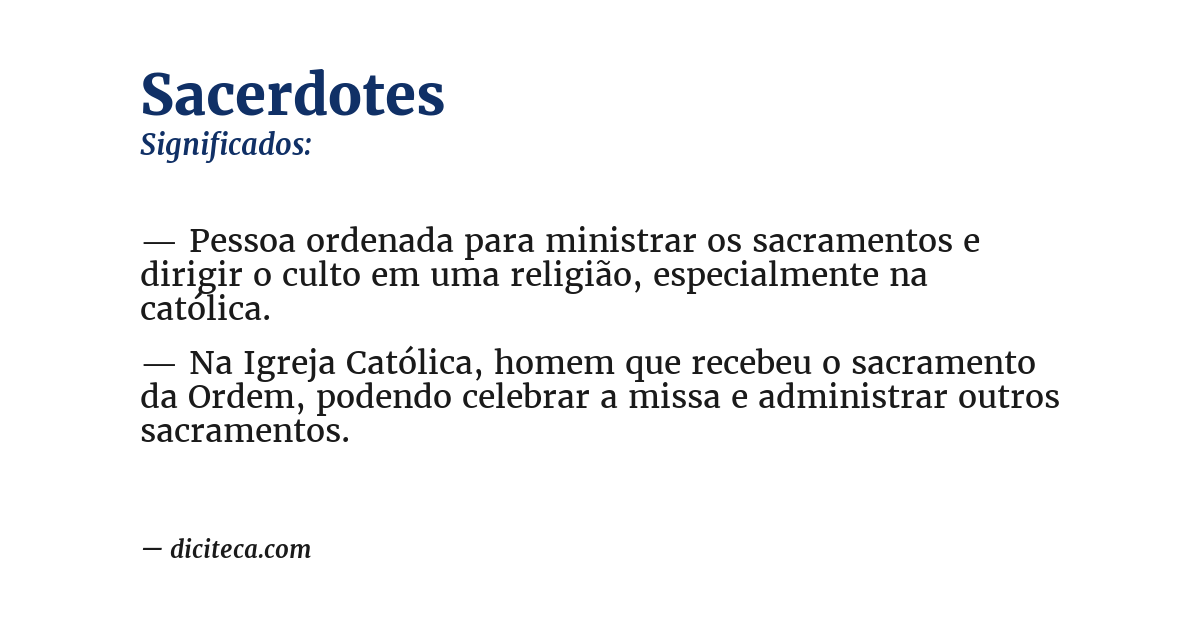 Significado de sacerdotes