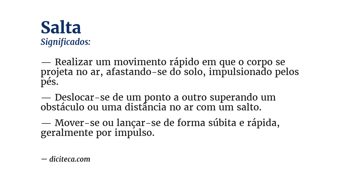 Significado de salta