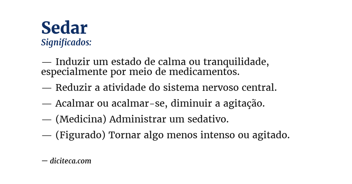 Significado de sedar