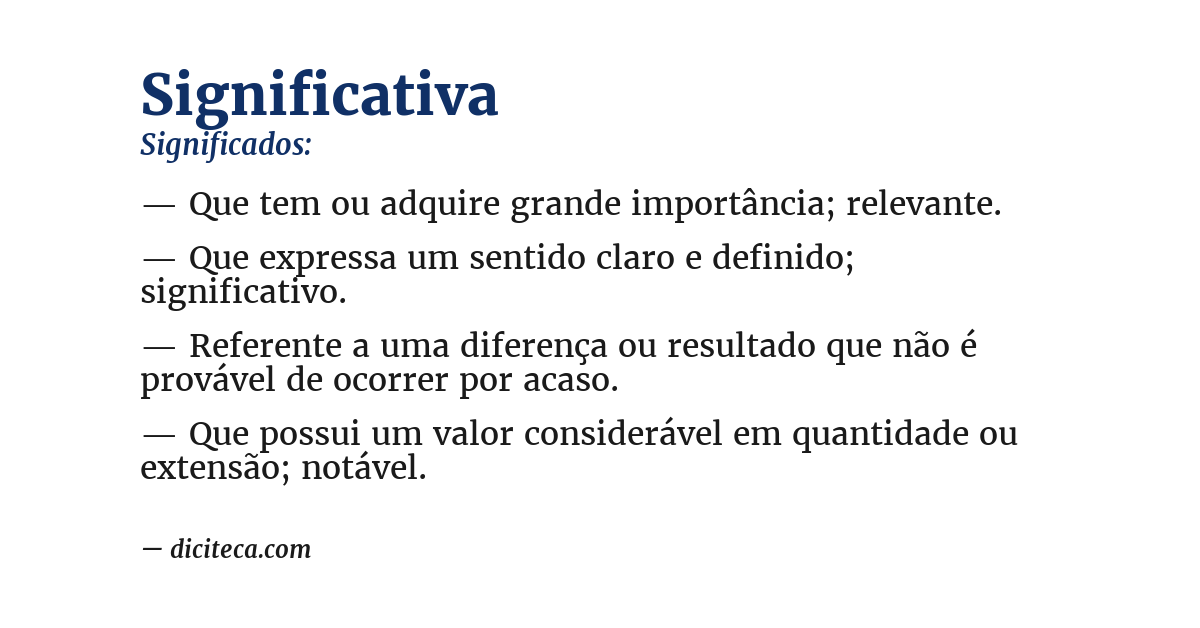 Significado de significativa