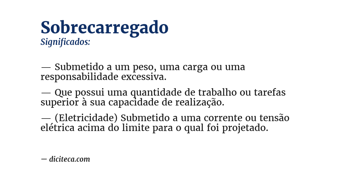 Significado de sobrecarregado