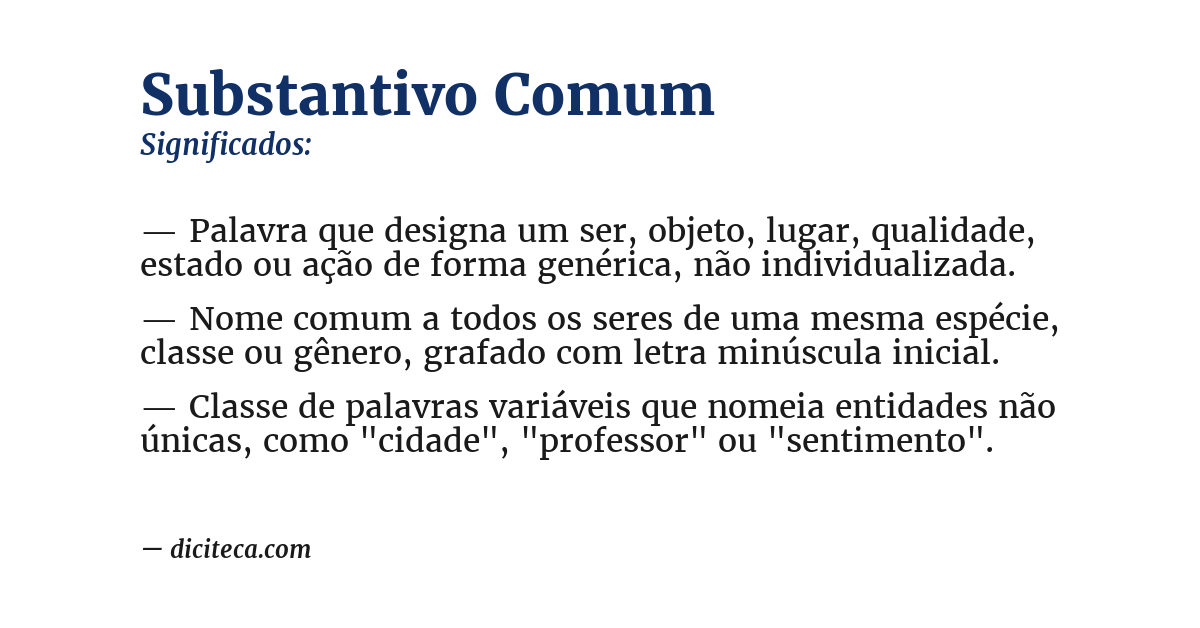 Significado de substantivo comum