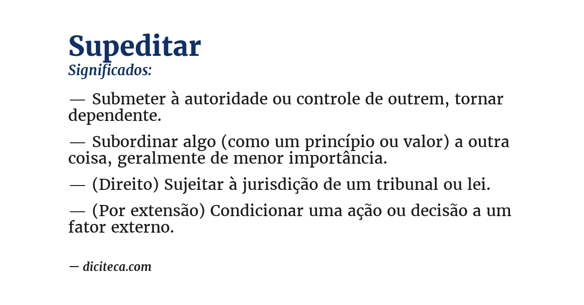 Significado de supeditar