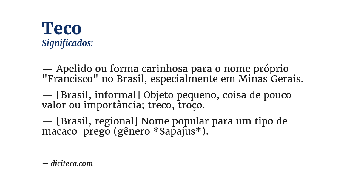 Significado de teco