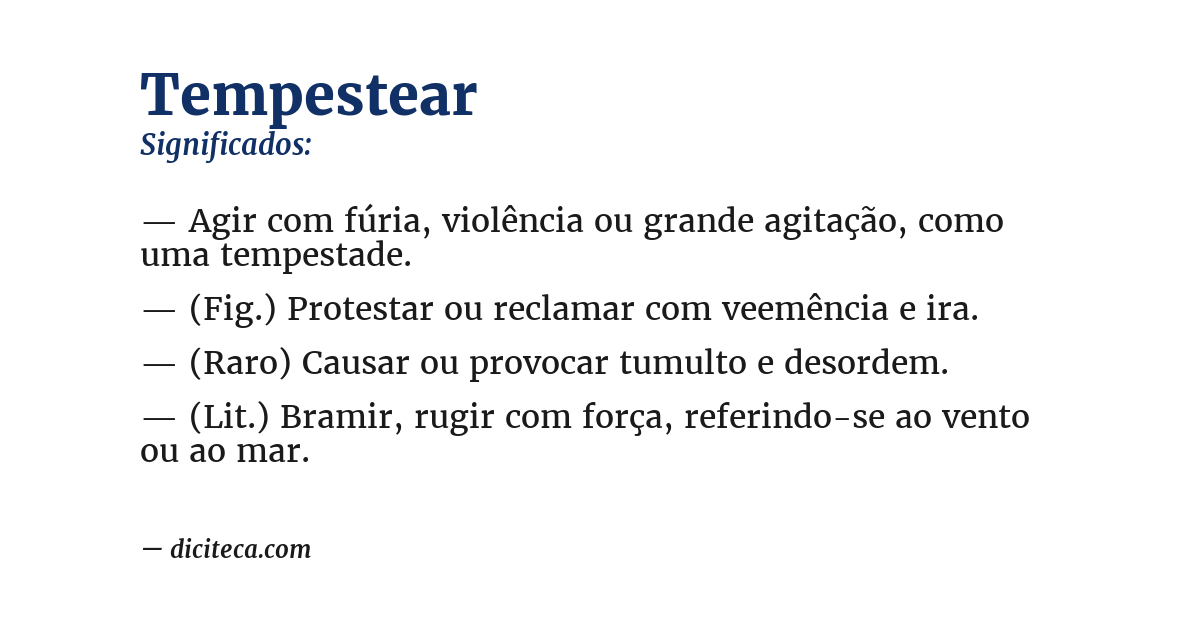 Significado de tempestear