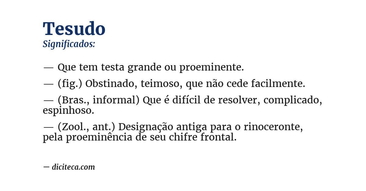 Significado de tesudo