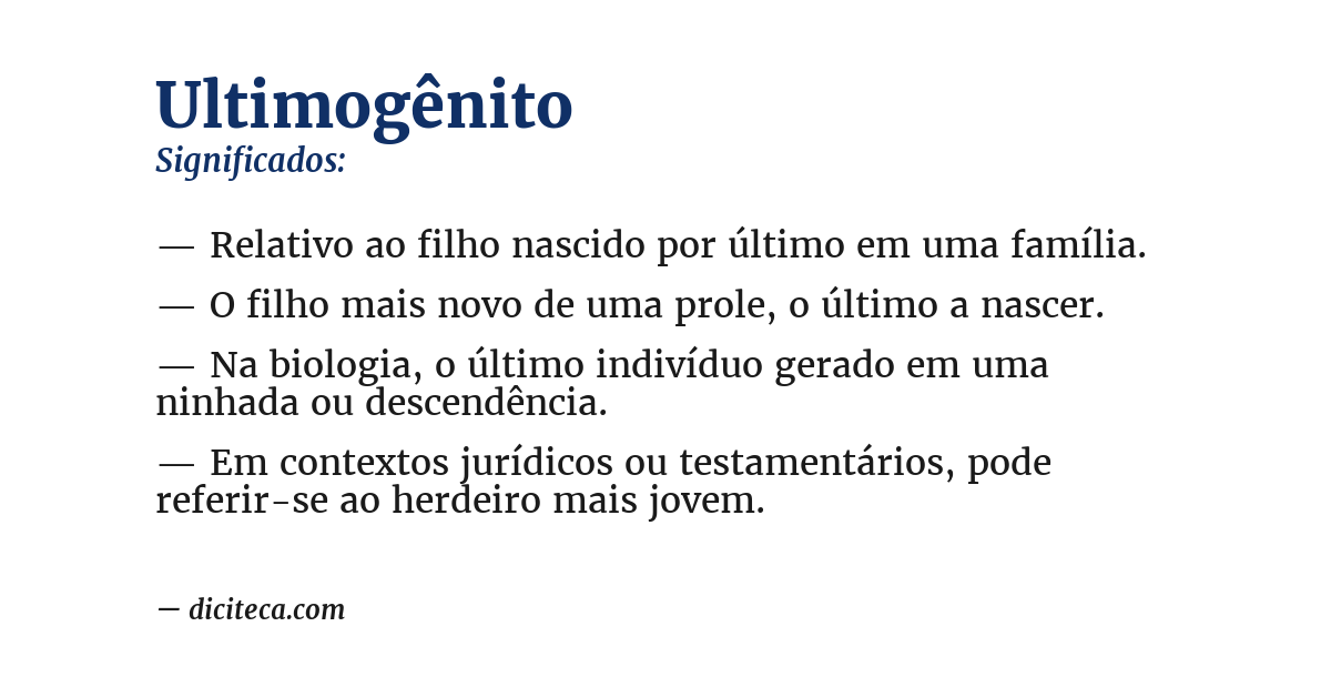 Significado de ultimogênito
